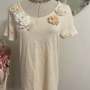 J.Crew t-shirt with Multi-Flower Appliqué